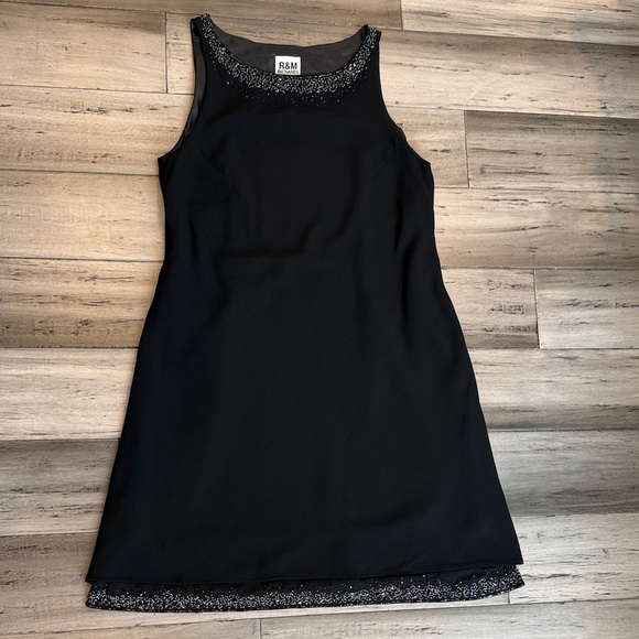 R&M Richards Dresses & Skirts - NWOT R&M Richards Black Dress with Embellished Neckline